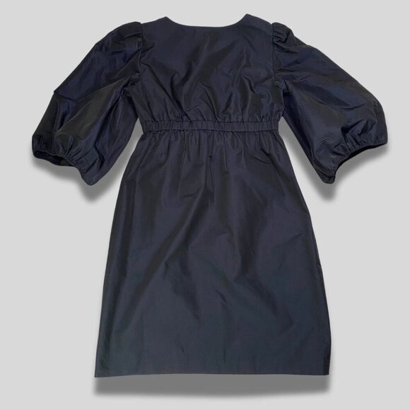 BCBGMAXAZRIA Navy Tafetta Black Bow Dress Size XS - Picture 2 of 12